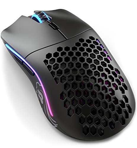Glorious Gaming Model O Wireless Gaming Mouse - Superlight, 69g Honeycomb Design, RGB, Ambidextrous, Lag Free 2.4GHz Wireless, Up to 71 Hours Battery - Matte Black (RENEWED)