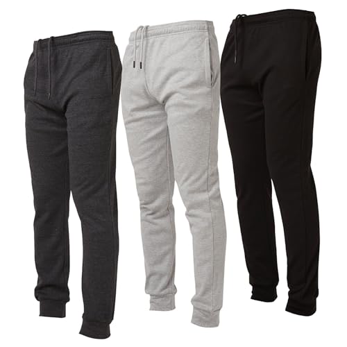 Ultra Performance 3 Pack Mens Lightweight Joggers for Men Casual Lounge Jogger Sweatpants with Pockets (SM - 4X)
