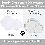 Nervure 350PCS Silver Plastic Plates - Silver Plastic Dinnerware Sets for 50 Guests - 100 Silver Disposable Plates, 150 Silver Plastic Silverware, 50 Cups, 50 Napkins for Wedding & Party