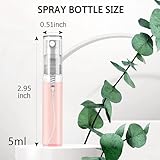 Csdtylh Mini Spray Bottle 105PCS 5ML Clear Glass Perfume Bottles Refillable Fine Mist Spray Bottles Empty Fragrance Sample Spray Containers Cosmetics Atomizer for Cleaning,Travel,Essential Oils