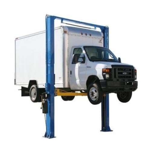 ATLAS Automotive Equipment PV15PX 2-Post Commercial Grade Vehicle Lift, 14’ Minimum Ceiling Height, 15,000lb, 13'9"-14'9" Adjustable Height, Clear Floor, Extra Wide/Tall, Dual Direct Drive Cylinders