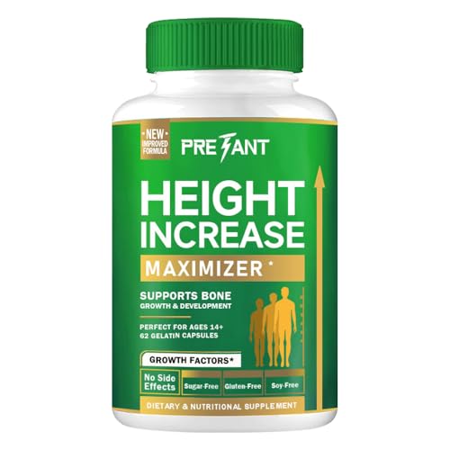 PRETANT-Growth Capsules to Grow Taller - Height Increase Maximizer with Calcium for Bone Strength -Natural Get Taller Supplement - Dietary Edible Healthcare Fitness