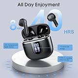 Wireless Earbuds, Bluetooth 5.4 Headphones in Ear buds, HiFi Stereo Wireless Earphones with 4 ENC Noise Cancelling Mics, 40H Wireless Headphones with IP7 Waterproof, LED Display USB C, Mini Ultralight