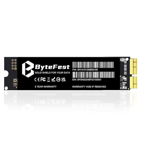 ByteFest MAC SSD 512GB Compatible with Apple MacBook Air A1465 A1466(Mid 2013-2017), MacBook Pro Retina A1398 A1502 (2013-2015), M.2 NVMe Solid State Drive