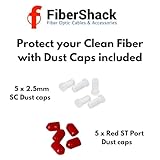 Fibershack - 2.5mm SC Fiber Cleaner Pen - 5 Pack - FC & ST Fiber Optic Cleaning Pen - 800+ ST Fiber Cleaner Pen & Fiber Optic Connector Cleaner with Added Protection Case