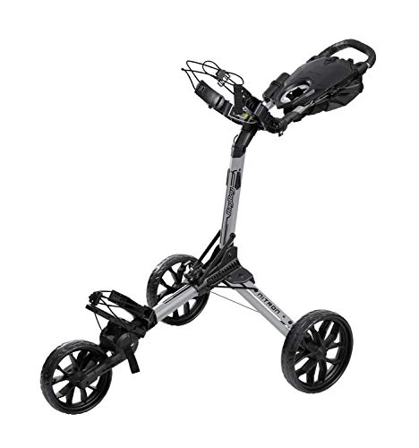 Bag Boy Nitron 3 Wheel Golf Push Cart, Easy 1 Step Open and Fold, Scorecard Console, Beverage Holder, Mobile Device Holder, Handle Mounted Parking Brake,