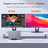 TobenONE 18-in-2 MacBook Docking Station Dual Monitor 4K@60Hz, 150 Power Adapter, 20W Charging, USB C Docking Station with 2 HDMI&DP, 7 USB, 2.5Gbps Ethernet, 2 Audio, Dock Stand for MacBook Pro