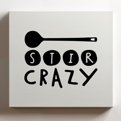 (16x16x1.25 In) Gallery Wrapped Canvas Wall Art Print of Stir Crazy - 100% Cotton, Ready to Hang, High-Definition Giclée Printing, Fade-Resistant, Modern Home & Office Décor | ANDUNCAf350215WH