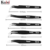 Kaisi 14 PCS Precision Tweezers Set, ESD Tweezer Set, Anti-Static Stainless Steel Tweezers Set for Craft, Jewelry, Electronics, Laboratory Work