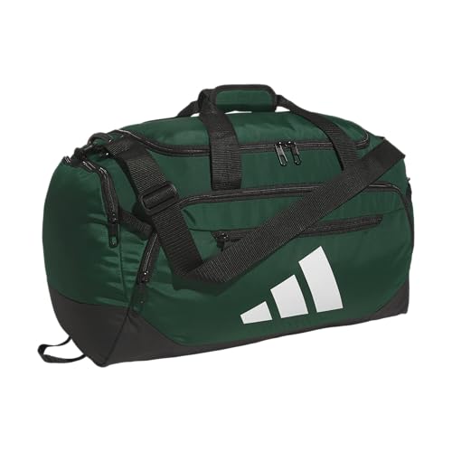 adidas Defender 5.0 Duffel, Durable Travel Gym Sports Bag for Men and Women, Team Dark Green, Small (42L)