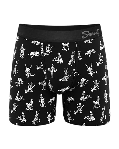 Shinesty Hammock Support Mens Underwear with Pouch | Mens Large Boxer Briefs Flyless | US Large Skeletons