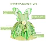 MDYCW Princess Tinker Bell Costume for Toddler Girls, Birthday Party Fairy Dress Up, Special Occasion Dress with Wings, Tinker Bell