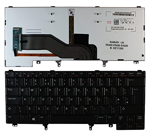 Power4Laptops UK Layout Backlit Black Replacement Laptop Keyboard Compatible with Dell Latitude E6430