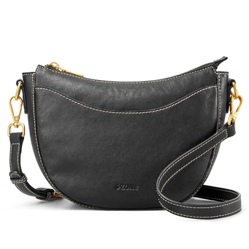 S-ZONE Leather Crossbody Bags for Women Small Purses with RFID Anti-theft Pocket Trendy Shoulder Bag Cute Handbags Satchel