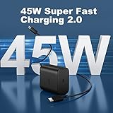 45W Samsung Super Fast Charger USB C, 45 Watt USB C Charger Block with 12FT Android Phone Fast Charging Cable Cord for Samsung Galaxy S25 Ultra/S25/S24 Ultra/S24/S23 Ultra/S23//S22 Ultra/S22/S21/S20