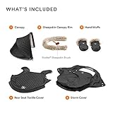 Stokke Xplory X Winter Kit, Onyx Black - Protects Baby from Cold Weather & Wind - Includes Fleece Mittens for Parents - PFC-Free Fabrics, Reflective Zipper, Genuine Sheepskin Rims