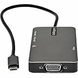 StarTech.com USB-C Multiport Adapter - USB-C to 4K 30Hz HDMI or 1080p VGA - USB Type-C Mini Dock w/ 100W Power Delivery Passthrough, 3-Port USB Hub 5Gbps, GbE - 12" (30cm) Attached Cable (DKT30CHVPD2)