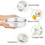 TeamFar Cake Pan, 4’’ - 6’’ - 8’’ - 9½’’ - 11’’, Stainless Steel Round Baking Tier Cake Pans Set, Healthy & Heavy Duty, Mirror Finish & Dishwasher Safe - Set of 5