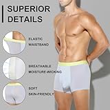 Arjen Kroos Mens Ice Silk Underwear Trunks with Pouch Breathable Boxer Briefs for Men Short Leg Underpants (6 Pack,S,XXL)