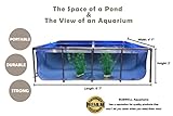 BOSWELL Aquarium Pool Pond with Transparent Clear Viewing Panel and Drain Valve, PVC Canvas with Steel Frame for Ponds, Fish Tank, Koi, Goldfish, Display Show Tank (470 Gallons)