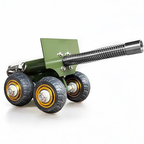 TIETHEKNOT Stainless Steel Mini Cannon Model with Recoil Mechanism - Perfect for Outdoor Games and Collectors’ Gift Firecracker(Four Wheels)