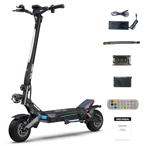 NANROBOT Electric Scooter Adults 50mph Dual Motor Electric Scooter with Suspension 80Miles Range Fast Sports Escooter Folding 10" Off Road Tires 330LBS Max Load Complies with UL2272 Certification