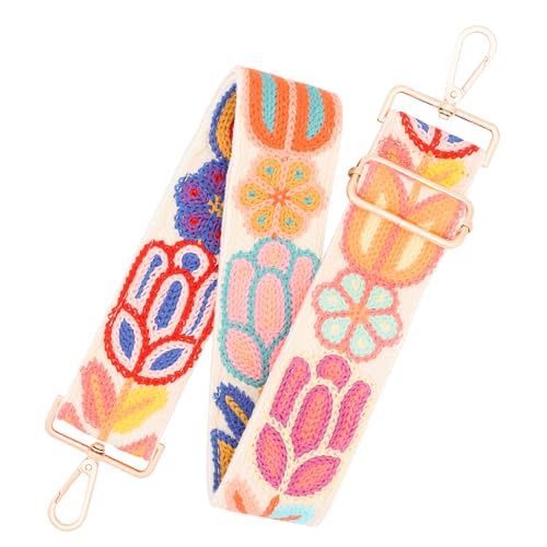 chushui Knit Purse Strap,Replacement Crossbody Wide Adjustable Strap for Bag Handbag,Beige Shoulder Strap - Cartoon Flower