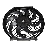 A-Team Performance - 110011 Universal Electrical Radiator Cooling Fan 14" - Heavy Duty 12 Volts Wide Curved 8 Blades 2400 CFM Reversible Push or Pull with Mounting Kit