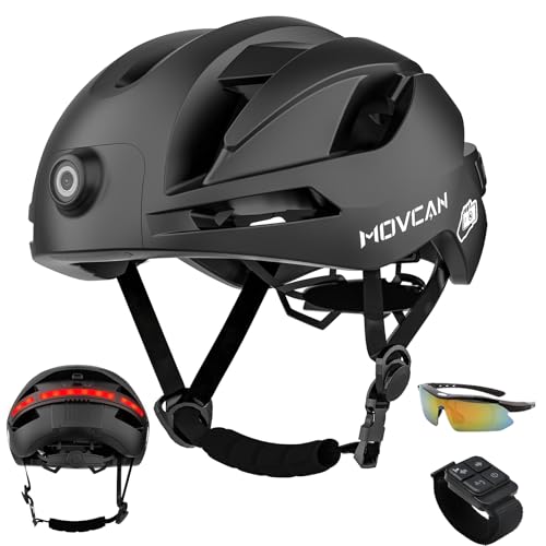 Movcan RAW3 Helmet for Adult Men Women, Smart Bluetooth Helmet with Cameras Front HD 1080P Video Recorder, CPSC Certified (64GB)