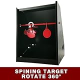 Atflbox 7 x 9 Inch BB Gun Target Trap with 20pcs Paper Targets and Spinning Metal Silhouettes Shooting Targets for Backyard, Outdoor, Indoor, Suitable for Airsoft, Rifle, Pellet Gun