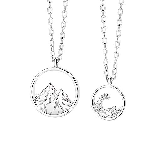 MANZHEN Couple Romantic Sweet Ocean Mountain Vows Clavicle Chain Female Necklace