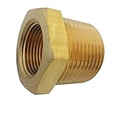 TL TOOLEGIN 1/2" NPT Male x 1/4" NPT Female Brass Bushing Reducer Reducing Pipe Adapter Fitting 5pcs 1200 PSI