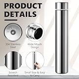 Vesici Slim Water Bottle 8.8 oz Small Stainless Steel Purse Compact Insulated Water Bottles Camping Travel Backpack Pocket Flask for Car Cold Coffee Tea(Silver,4 Pack)