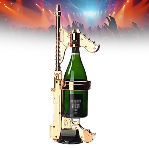 Champagne Gun, Beer Gun Shooter,Multi-Function Champagne Bottle Ejector Wine Stopper,Adjustable Length Champagne Gun Shooter, for Party Birthday,Hallowmas,Wedding,Club, Bar(Yellow)