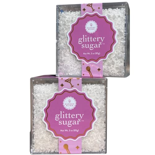 Bakery Bling Drenched in Diamonds Cake Decor and Cookie Sprinkles and Decorations - 2 Pack - 6 oz of Glittery Sugar with Bling - 100% Edible Sprinkles - Gluten Free - Nut Free - Made in USA