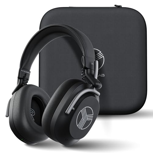 TREBLAB U5 - Hybrid Active Noise Cancelling Headphones Over-Ear Bluetooth 5.3, 55H Battery, Deep Bass, Multipoint, IPX4, Foldable, Mic for Calls, Wireless Headphones Foldable for Travel, Gym, Work
