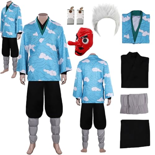 PUERSIY Urokodaki Sakonji Cosplay Costume Urokodaki Outfit Kimono Uniform Suit Halloween Full Set(Urokodaki011+wig,M)