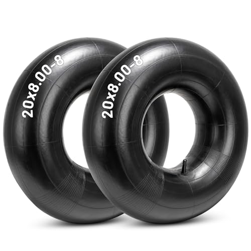 Heavy Duty 20x8.00-8 Inner Tubes, 20x8-8, 20x10.00-8, 20x10-8 18x6.50-8, 18x7.50-8, 18x8.50-8 18x9.50-8 Universal Fit Tire Tube with TR13 Straight Valve Stem for Mower/Tractor/Golf Cart and More 2 PCS