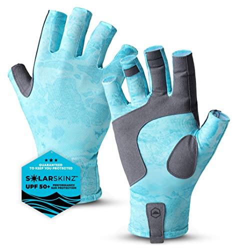 Tough Outdoors UV Fishing Gloves - Fingerless for Men & Women - UPF 50+ Sun Protection - Kayaking, Paddling & Sailing - UV Protection