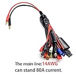 Readytosky 19 in 1 Lipo Battery Charger Adapter Convert Cable Banana Plug to JST/T-Plug/XT60/EC3/EC5/HXT 4mm for RC Car Drone