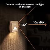 innofox Stick-on Motion Sensor Lights, Warm White LED Night Light, Stick-Anywhere Stair Lights, Closet Light, Battery Operated Wall Light for Kitchen, Hallway, Bedroom, Bathroom, Stairs, 6-Pack