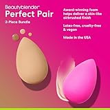 Beautyblender® | Original Pink + Nude Beauty Blender 2-Piece Bundle for Blending Foundations, Powders, and Creams, Super-Soft Foam for Streak-Free Application, Made in the USA, Reusable, Washable