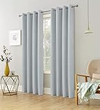 always4u 100% Blackout Linen Look Curtains for Bedroom Living Room Burlap Thermal Insulated Drapes Faux Linen Casual TextuClould Silver Window Treatment 2 Panels Clould Silver 45 * 95