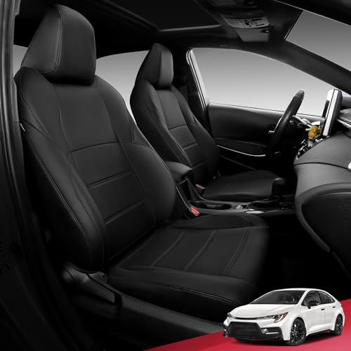 FREESOO for Toyota Corolla Seat Covers 2020-2025 SE/SE Apex Nightshade & 2023-2025 XSE & 2025 FX, Custom Car Seat Covers, Waterproof Seat Covers for Cars, Leather Car Seat Cover, Black Full Set