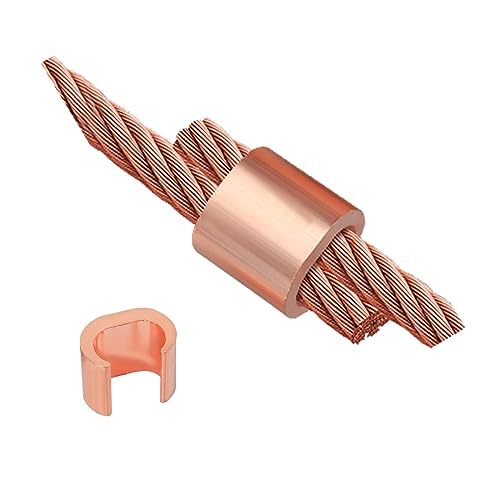 BEKMLOD 10Pcs U Shaped Thick Copper Crimping Terminal Connector Kit, Non Insulated Wire Connection Terminals, Suitable for 4,5,6 Awg Gauge