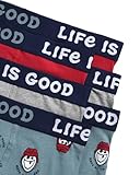 Life is Good Men’s Boxer Briefs - 6 Pack Casual Stretch Boxers with Fly Pouch - Breathable Underwear Boxers for Men (S-XL), Size Medium, Red/Print/Grey