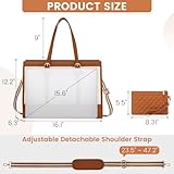 LOVEVOOK Laptop Bag for Women 15.6 inch Canvas Laptop Tote Bag, Large Capacity Work Bag with Clutch Purse, Computer Bag Office Business Briefcase, Casual Handbag for Travel College Teacher School