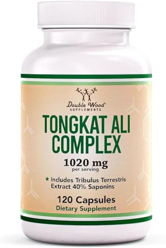 Tongkat Ali - 1000mg (2 Month Supply) - Men's Health - 200:1 Extract of (Longjack) Eurycoma Longifolia, with 20mg Tribulus Terrestris (Third Party Tested) by Double Wood