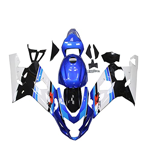 Complete White Blue Black Fairing Fit for Suzuki 2004 2005 GSXR 600/750 Injection ABS Plastics Bodywork New Aftermarket Bodyframe Kit Set 04 05 GSX-R 600 750 a20