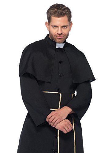 Leg Avenue Men's M/L 2 Piece Priest, Black, Medium-Large